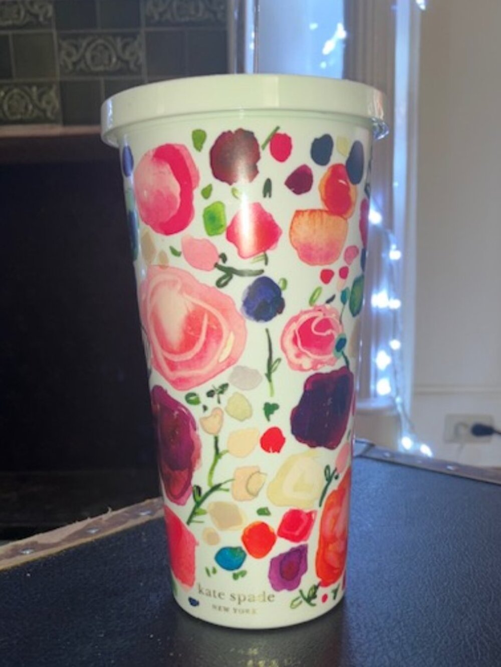 KATE SPADE FLORAL VIBRANT TUMBLER On;y hand washed NO FADING!!